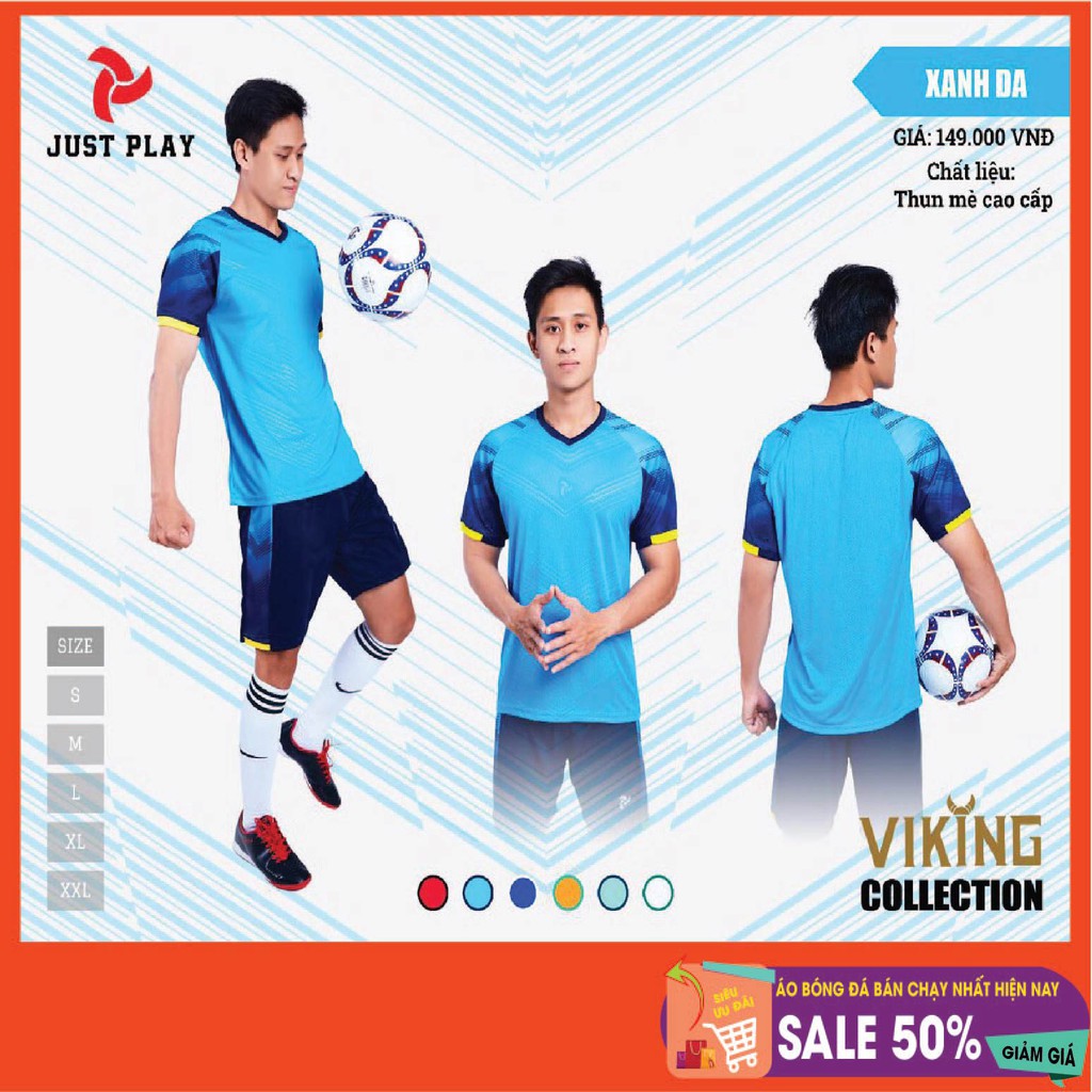 Bộ quần/áo thể thao, Bộ áo bóng đá không logo JP VIKING 2021 - 2022 sẵn kho, giá tốt