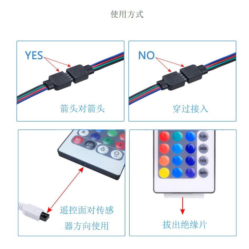 Bộ điều khiển hồng ngoại từ xa RGB DC12V Mini 24 phím | BigBuy360 - bigbuy360.vn