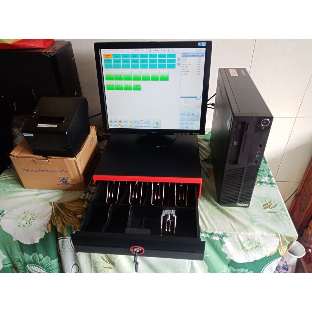 Trọn bộ Máy tính tiền quán cafe , nhà hàng, quán ăn, bida, shop , mỹ phẩm, tạp hóa, siêu thị mini