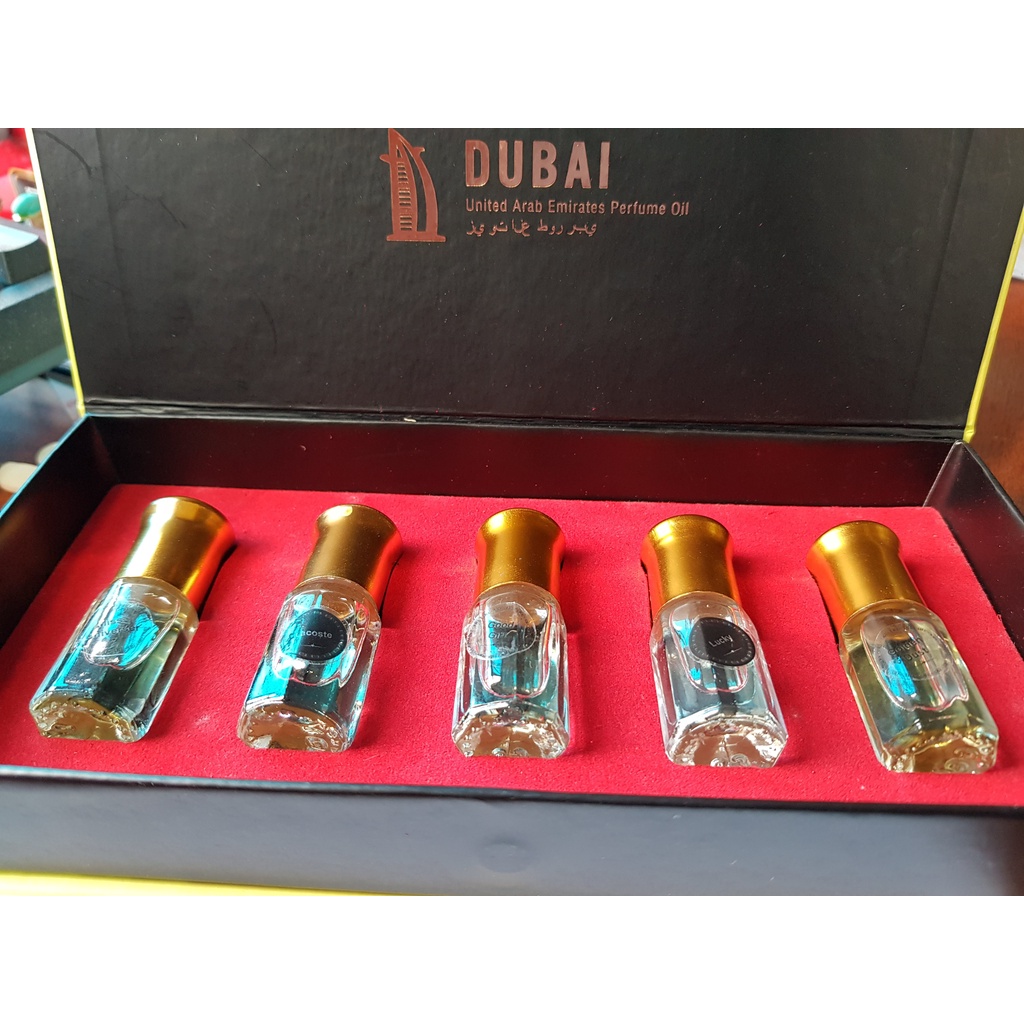 Tinh dầu nước hoa Dubai mini, Set mini Nam Nữ Chính hãng, Không cồn, Lưu hương 8-12 giờ l Nhiều mùi [5 chai tặng hộp]