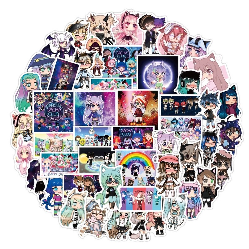 Bộ 50 Miếng Dán Chống Thấm Nước Hình gacha life
