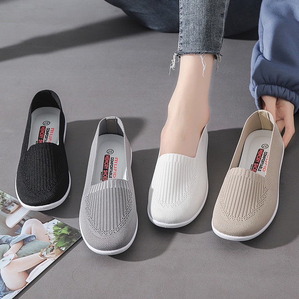 Giày Lười Xinh Siêu Nhẹ - Siêu Mềm - Siêu Thoáng 3 Màu Đen, Be, Ghi Đủ Size 35-41 Cho Các Nàng Lựa Chọn SHOP HAMI G23