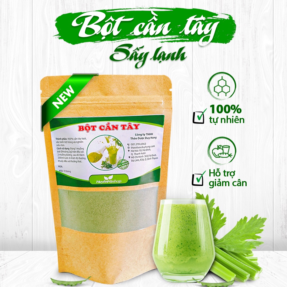 Bột cần tây sấy lạnh 100% nguyên chất (100g) - Trà Detox hỗ trợ giảm cân hiệu quả