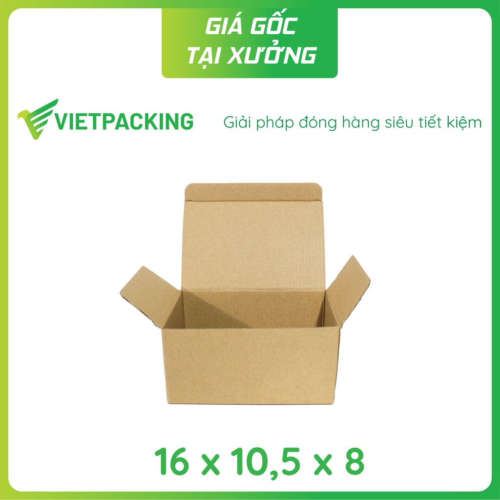 16x10x8 - 50 hộp carton nắp gài cứng giấy đẹp V080