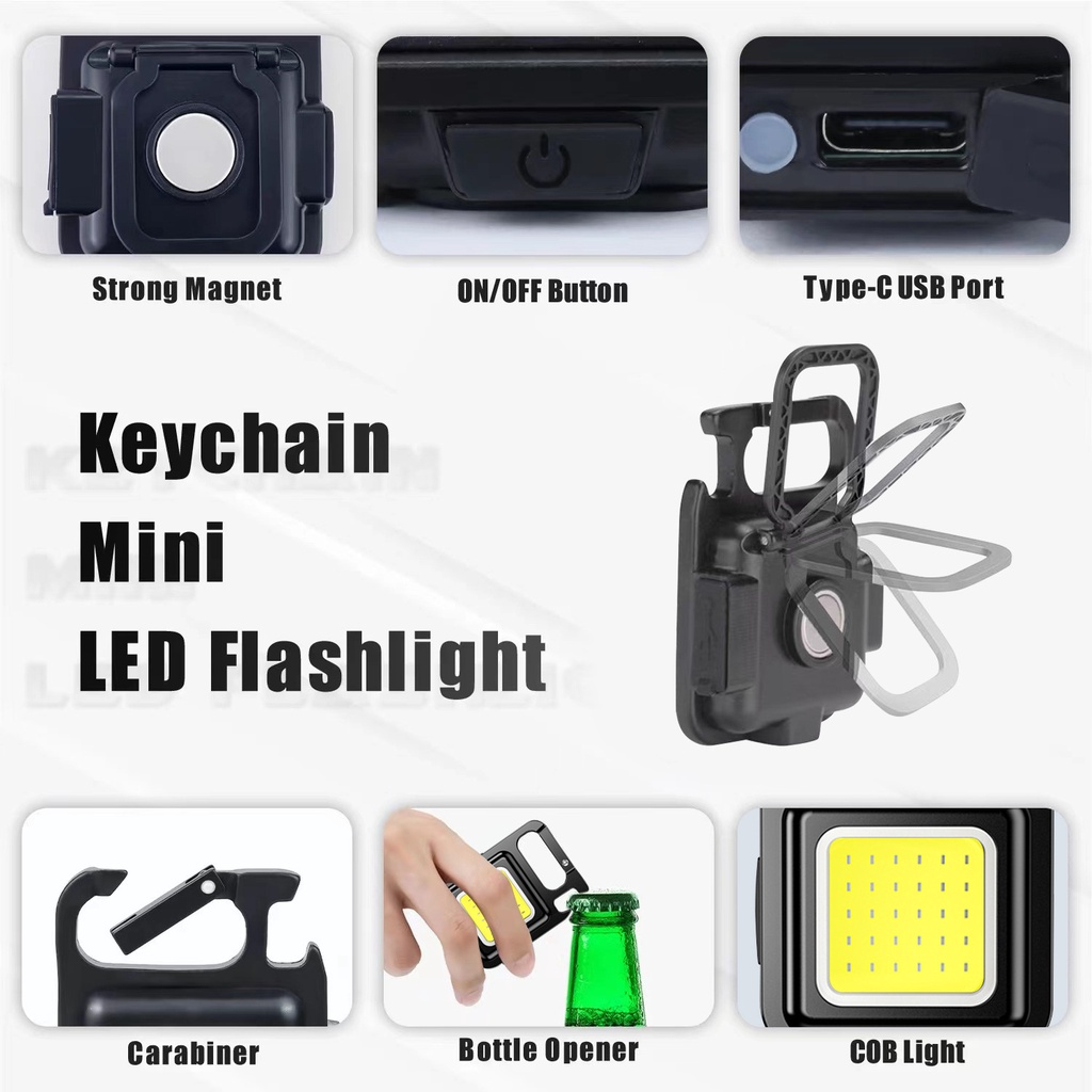 Đèn LED COB Mini Đa Năng Có Thể Sạc Lại Bằng Cổng USB Dùng Khi Đi Câu Cá / Cắm Trại / Ban Đêm