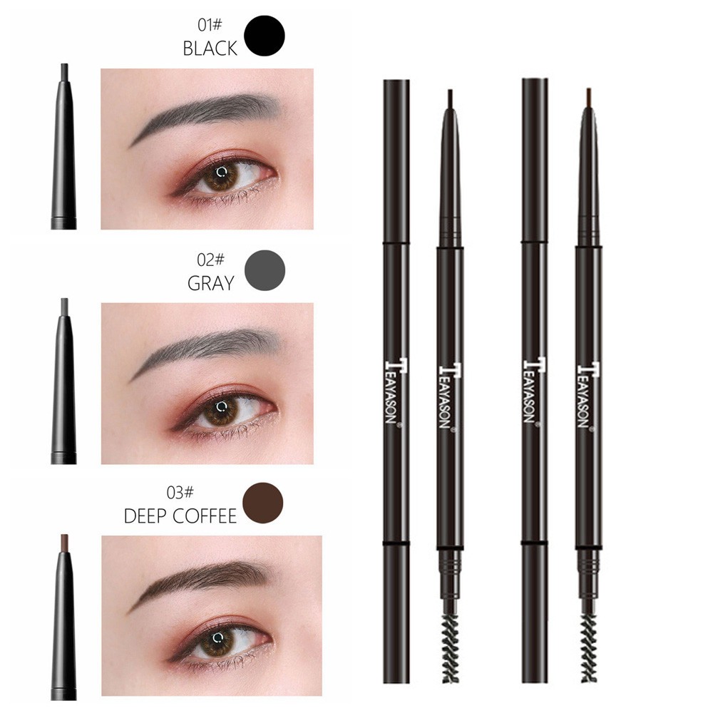 [Hàng mới về] Bút Chì Kẻ Lông Mày 1.5mm Thiết Kế Hai Đầu Siêu Mịn Lâu Trôi Chống Thấm Nước