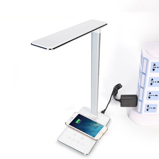 Đèn LED để bàn kiêm đế sạc không dây WD102 Qi 45 bóng có thể gập lại cho iPhone X XR