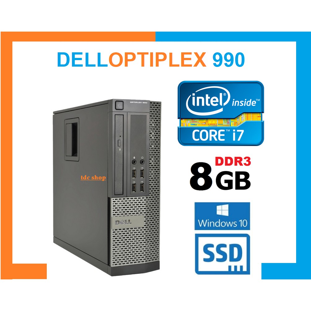 Thùng cpu Dell optiplex 990/ 790 cpu intel Core i7 Ram 8gb SSD 120gb. Tặng usb wifi. Hàng Nhập Khẩu.