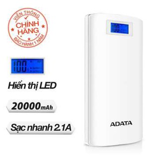 Pin sạc dự phòng 20000mAh P20000D ADATA (Trắng) - Hãng phân phối chính thức