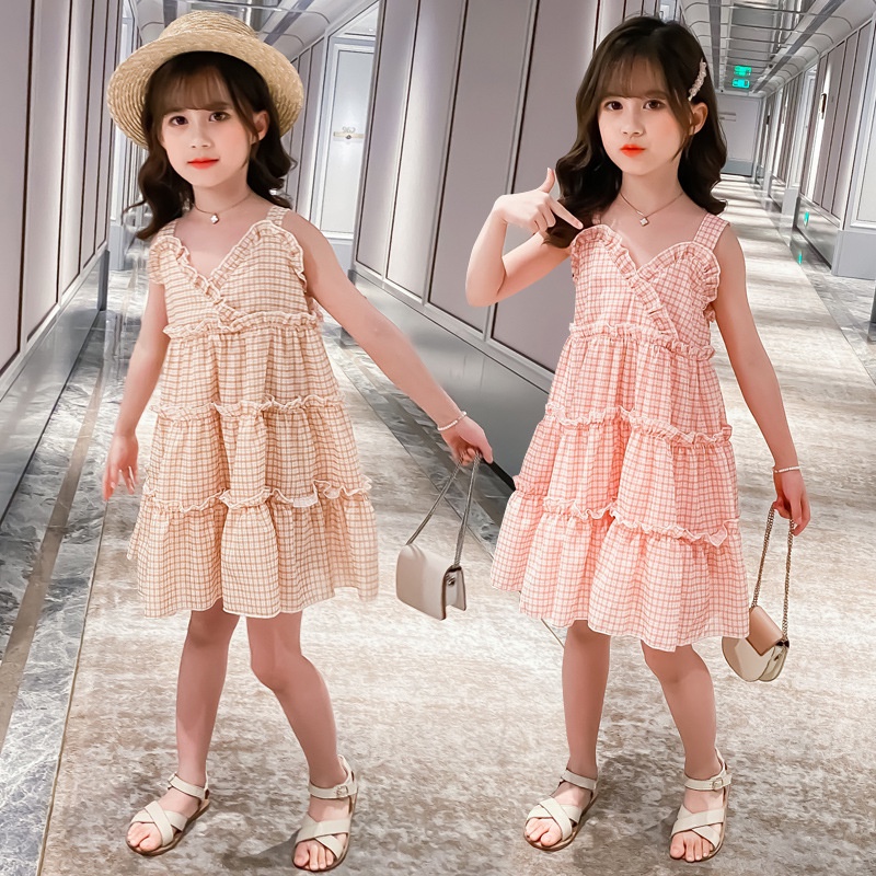 VL50 Size120-160 (20-40kg) Váy đầm cho bé gái size đại kiểu dáng công chúa Thời trang trẻ Em hàng quảng châu