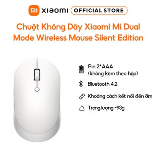 Chuột Không Dây Xiaomi Mi Dual Mode Wireless Mouse Silent Edition - Hàng chính hãng- BH 12 thumbnail