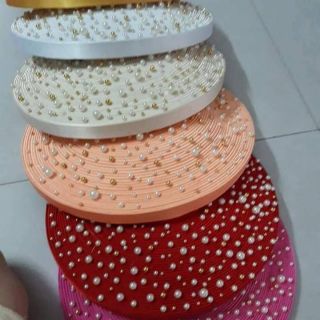 Khăn xếp 35 vòng chấm hạt trai .