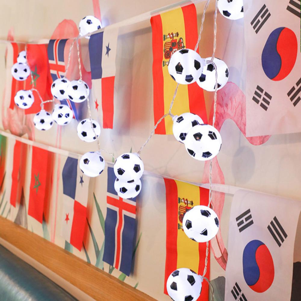 YIYU Dây Đèn LED Chạy Bằng Pin Hình Quả Bóng Đá Trang Trí Giáng Sinh