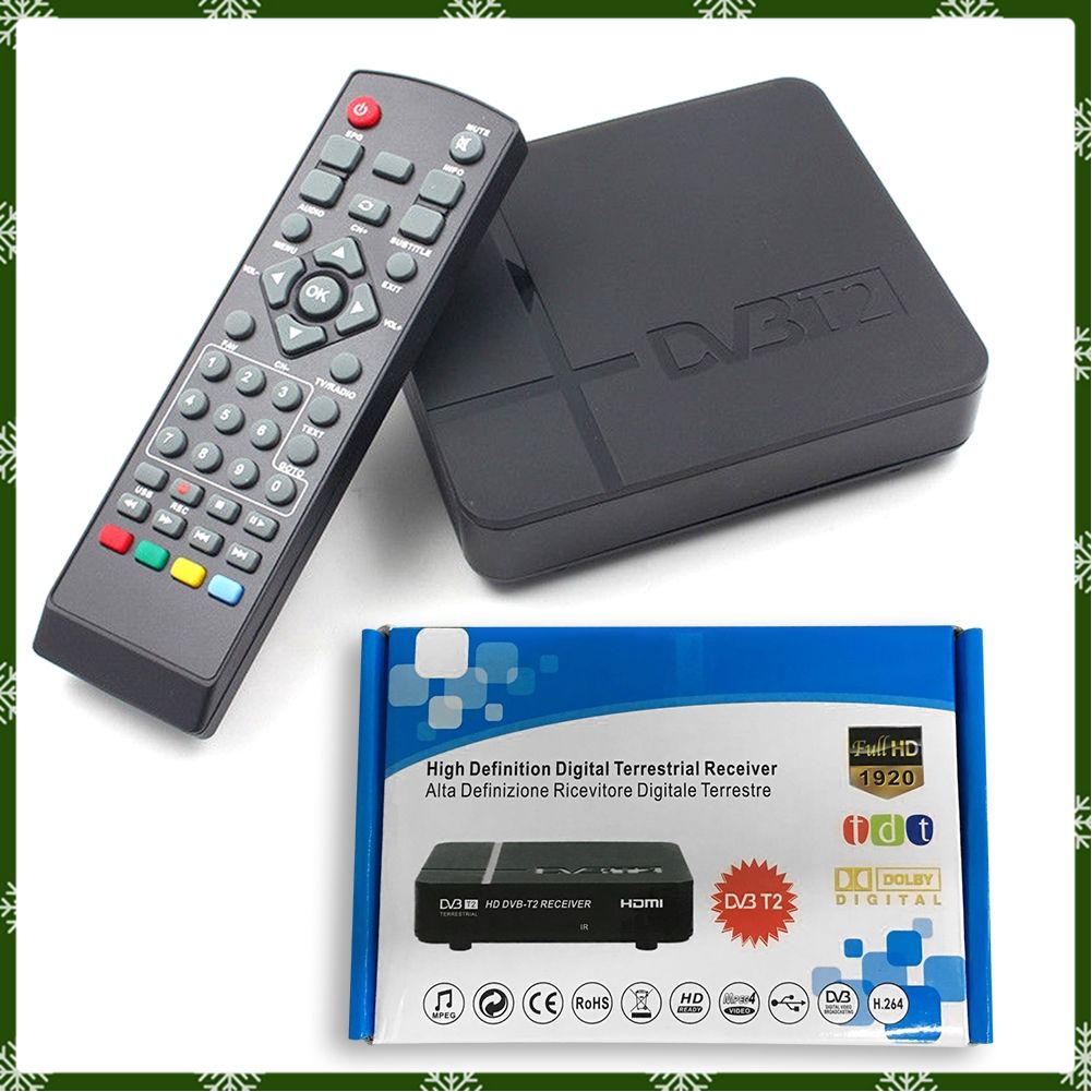 Bộ chuyển đổi sóng vệ tinh kỹ thuật số 1080P HDMI DVB-T2 TV Box VGA / AV