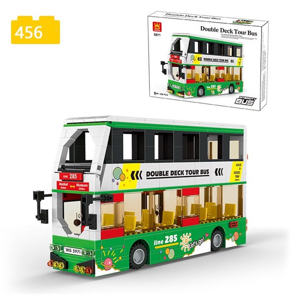 Đồ chơi lắp ráp - WG 5971 Xếp hình xe Bus du lịch 2 tầng 456 Mảnh
