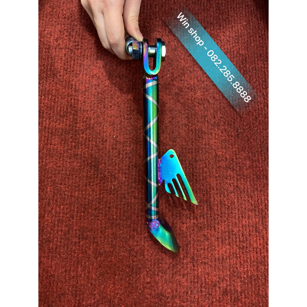 Chân chống độ hình cánh chim - Inox titan 7 màu gắn các dòng xe đều đẹp (Loại 1)