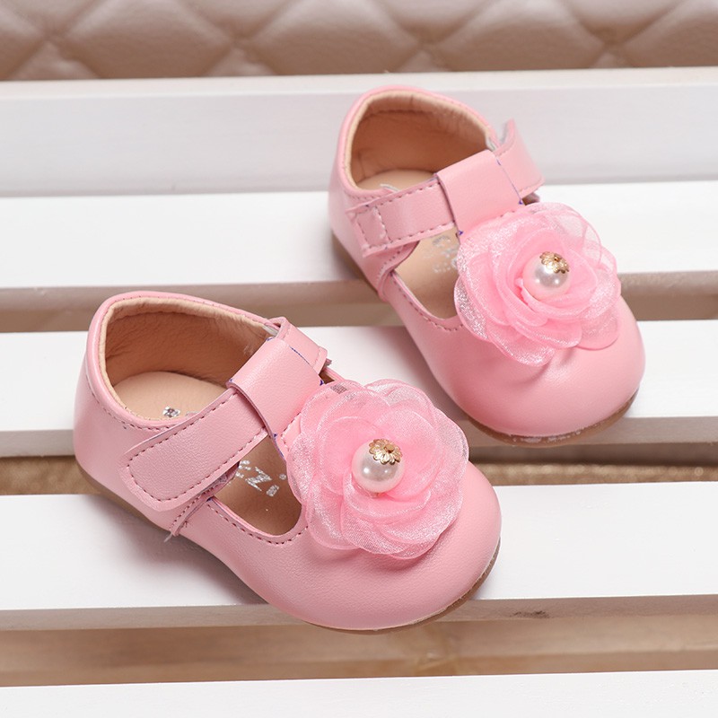 Giày tập đi cho bé gái FASHION SHOES GA78 búp bê da mềm đế cao su chống trơn trượt cho bé 0 - 12 tháng trẻ em mang êm