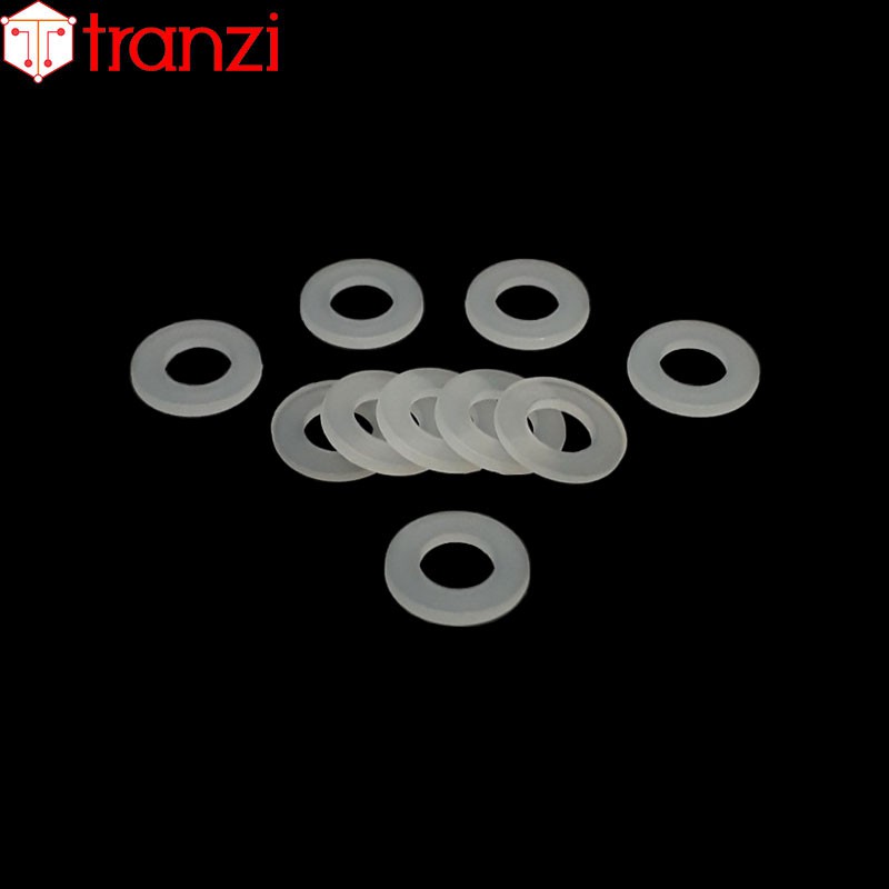 Long đen phẳng nhựa trắng M5x10+1 - túi 200 cái