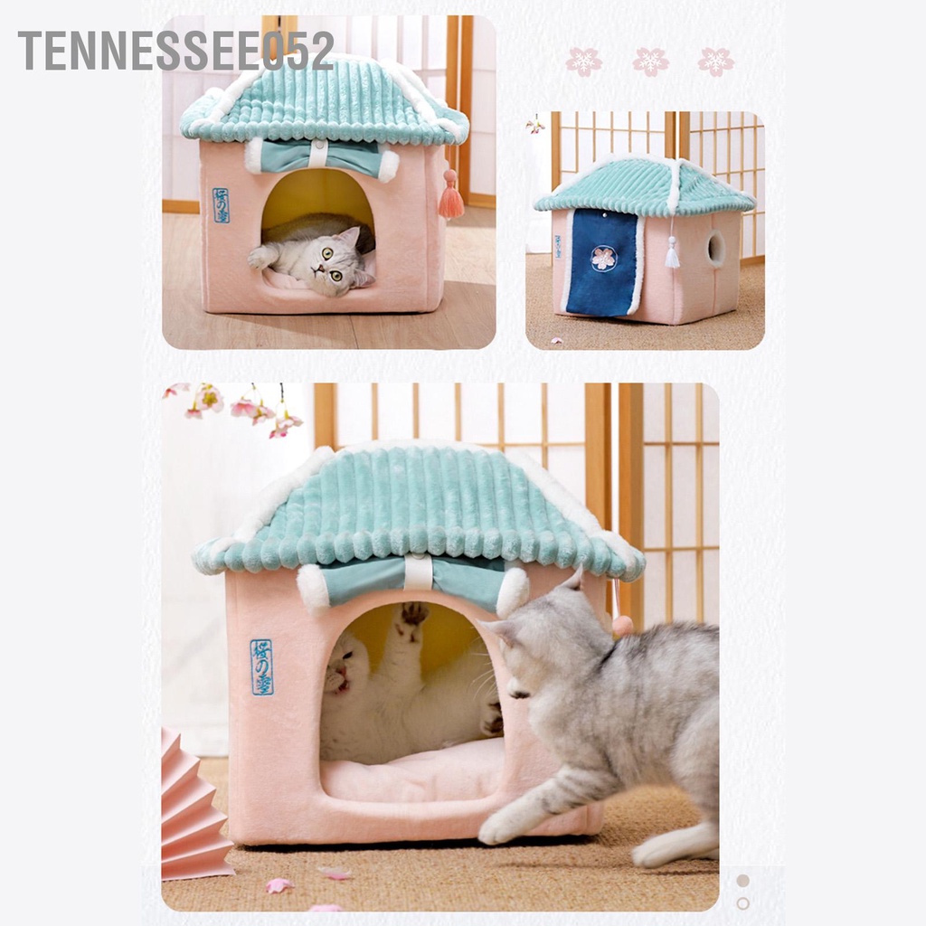 Hàng Sẵn Nhà đệm mèo Ấm áp mềm mại có thể tháo rời hình vuông Ổ cho chó dễ mèo thương cực xinh【Tennessee052】