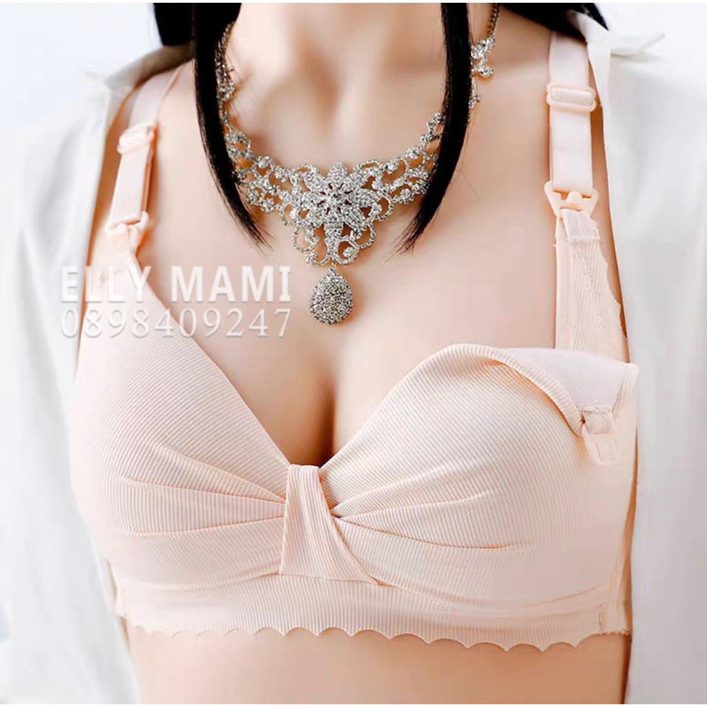 ( 40kg - 95kg ) Áo Ngực Bầu Và Sau Sinh Tăm Nơ , Không Gọng , Cúc Mở Tiện Lợi , Thoáng Khí , Form Dễ Mặc