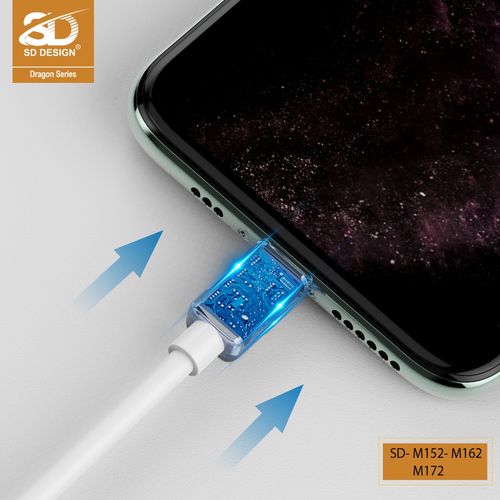 Cáp sạc TypeC SD DESIGN M162 chính hãng dây dài 2m2 chân sạc sử dụng cho các máy samsung oppo xiaomi bảo hành 1 đổi 1