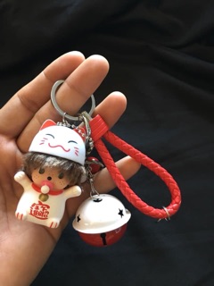 Móc khoá mèo chuông dây