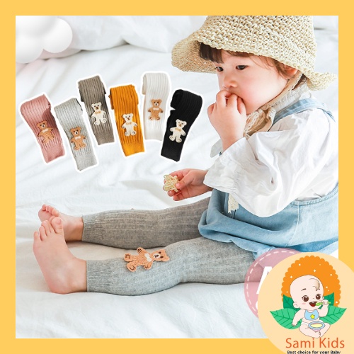 Quần tất cho bé trai bé gái sơ sinh, quần legging len không bàn thu đông cho bé SAMI KIDS