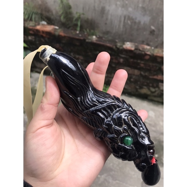 Ná gỗ mun đầu rồng đục tay