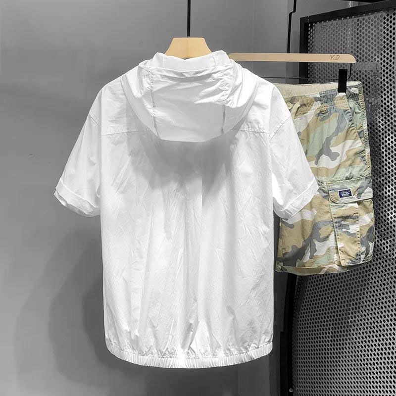 Áo Hoodie Tay Ngắn Dáng Rộng Thời Trang Mùa Hè Cho Nam