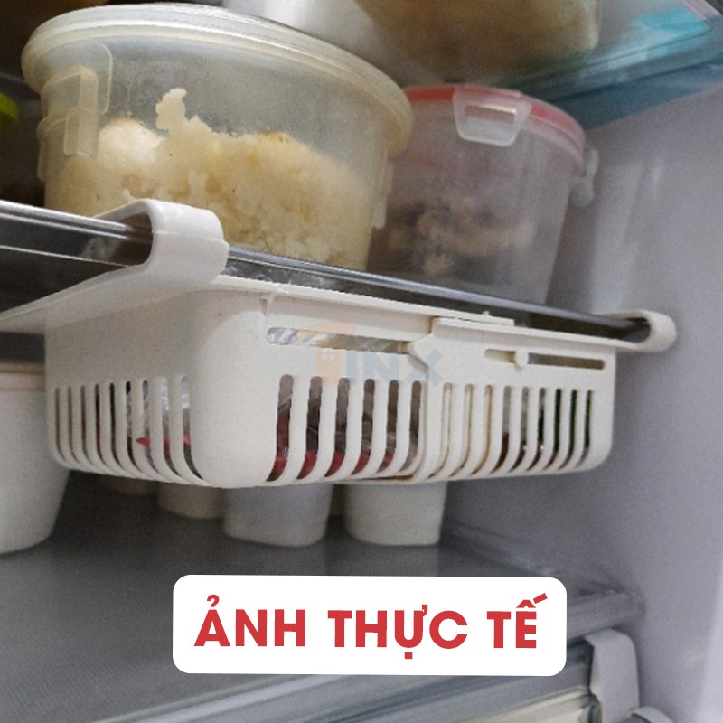 Khay đựng thực phẩm để ngăn tủ lạnh điều chỉnh kích thước - Khay ngăn kéo tủ lạnh treo gấp gọn tiện lợi