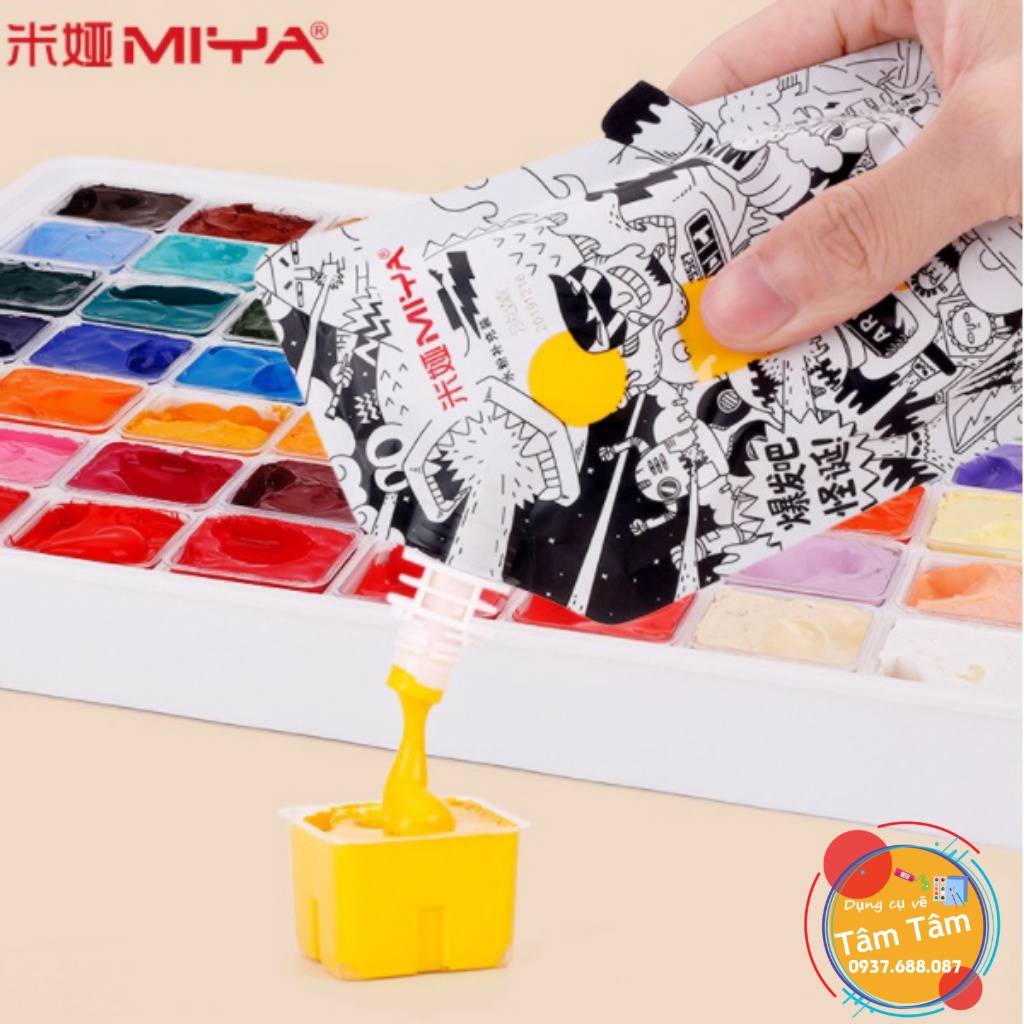 [ TÂM TÂM ]-Màu Weird Gouache Miya dạng Túi 100m / Màu Gouache Himi túi 100ml