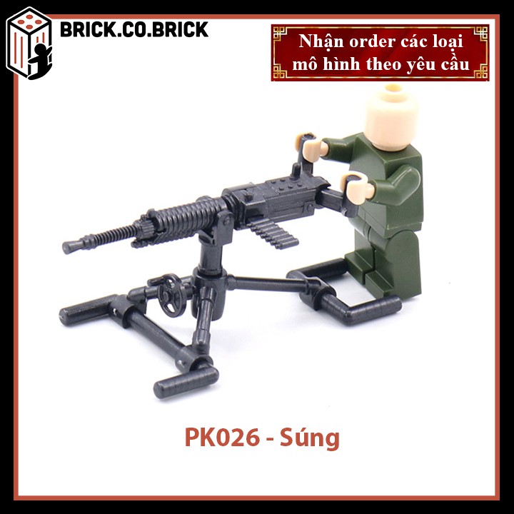 Phụ kiện MOC Army- Vũ Khí Vỉ Súng máy - Đồ chơi lắp ráp minifig và non-lego mô hình sáng tạo trang trí quân đội - PK026