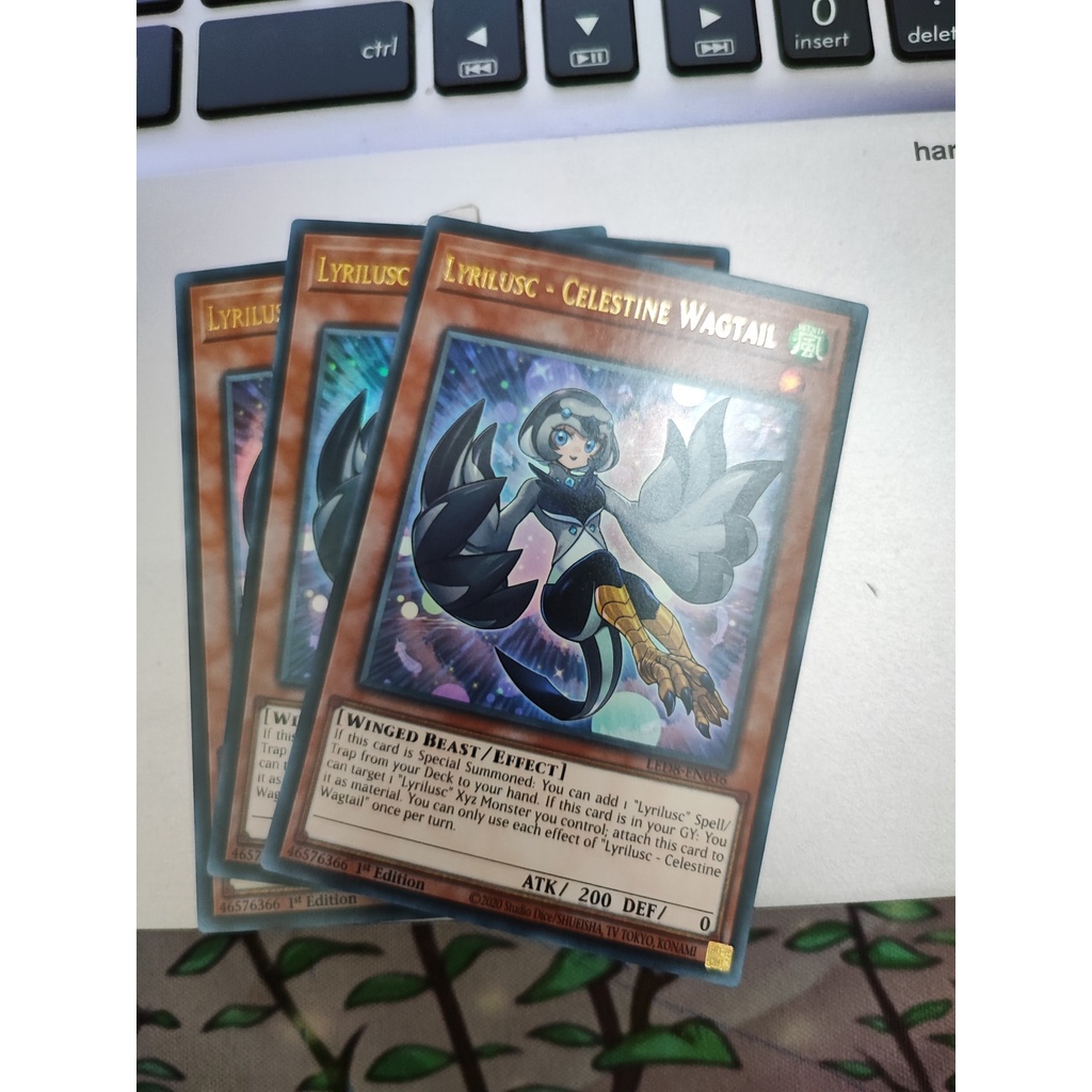 1 lá thẻ bài Lyrilusc - Celestine Wagtail - LED8-EN036 - Ultra Rare 1st Edition