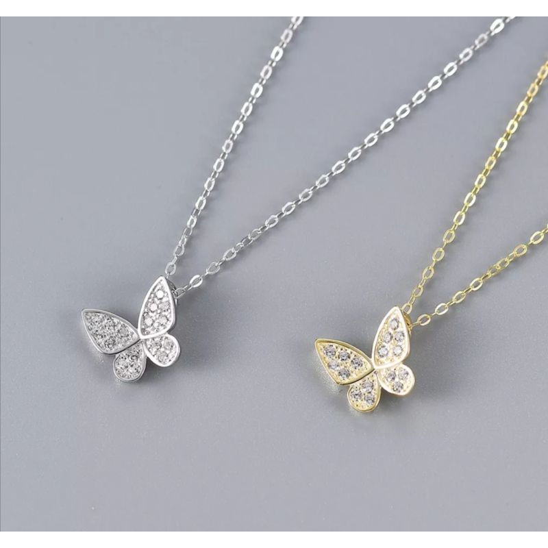 Vòng cổ trang sức mặt hình bướm đinh đá