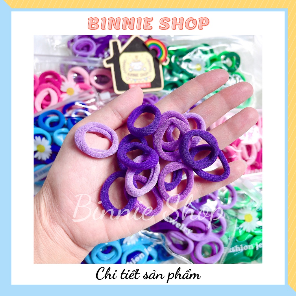 Set túi zip dây thun buộc tóc màu sắc dễ thương cho bé gái - BINNIE SHOP