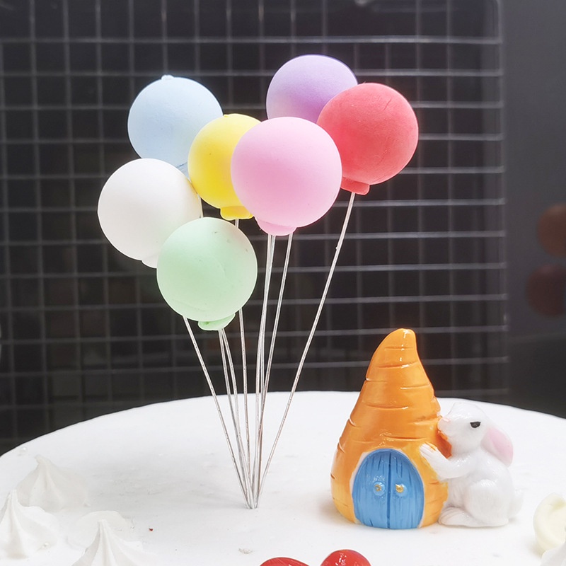 Bộ 20 Bong Bóng Bay Trang Trí Bánh Kem Sinh Nhật Nhiều Màu Sắc