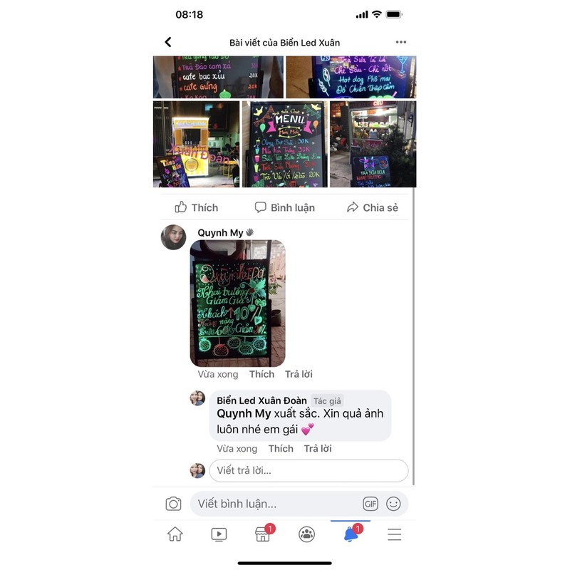 BẢNG ĐÈN LED VIẾT TAY DẠ QUANG KT 60 x 80cm + Hộp bút