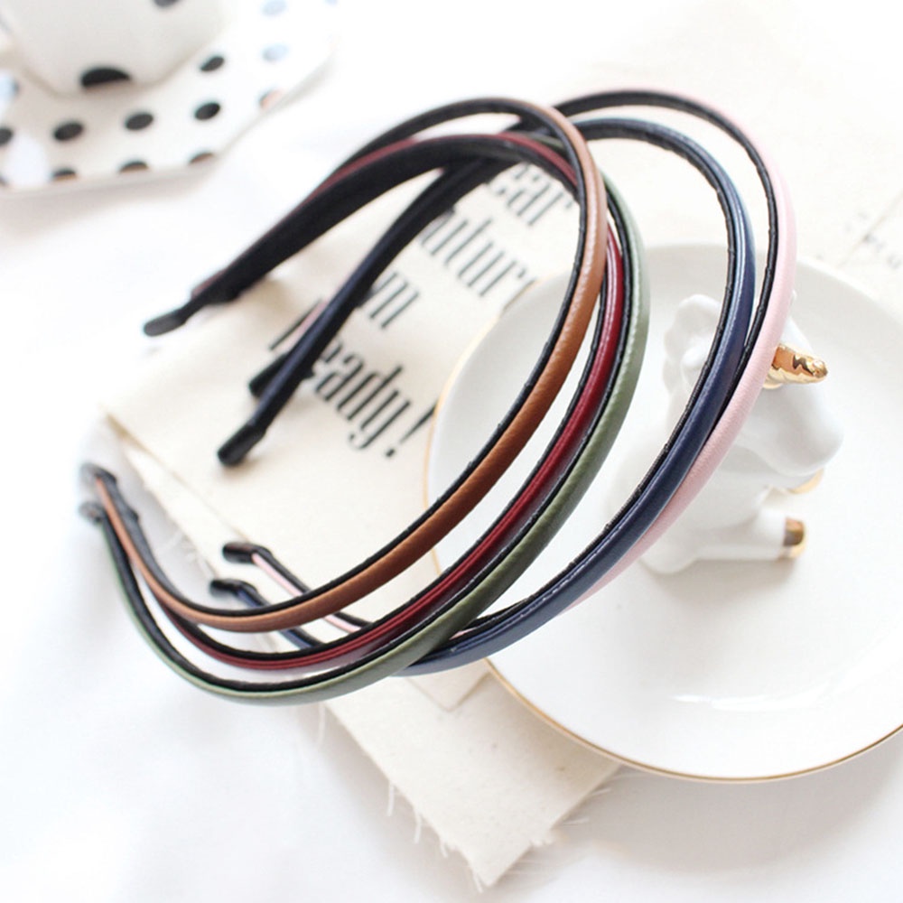 Cài tóc bằng da PU thiết kế đơn giản thời trang cho nữ