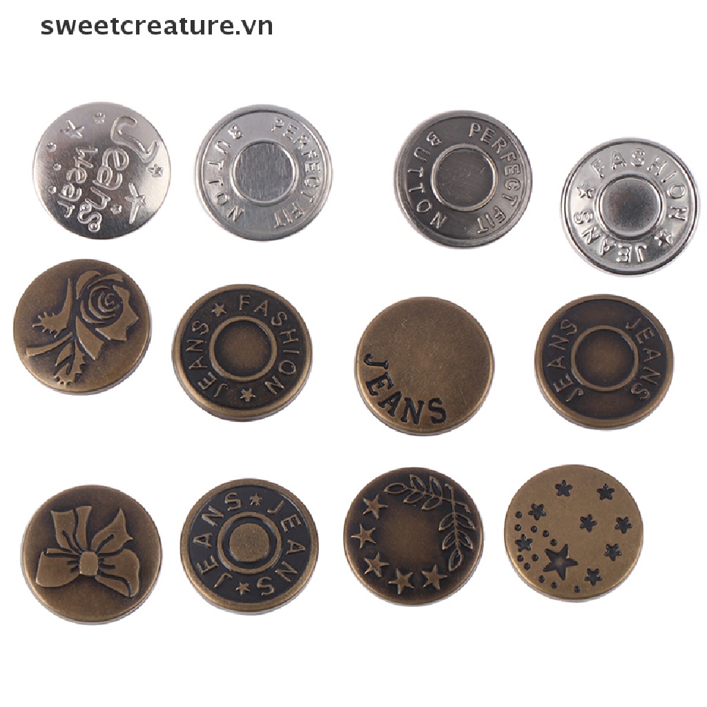 Nút bấm quần jean bằng kim loại 17mm DIY