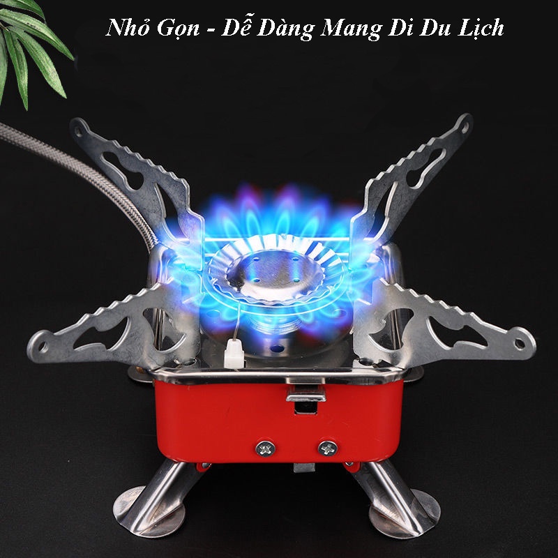 Bếp Ga Mini Dã Ngoại - Bếp Du Lịch Cắm Trại Kèm Dây Van Thiết Kế Nhỏ Gọn Không Kèm Bình Ga
