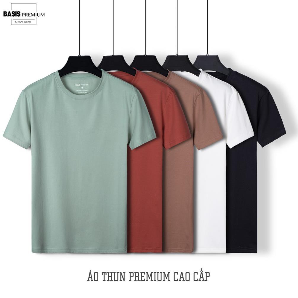 Áo thun cổ tròn, tay ngắn PREMIUM cao cấp, chất liệu 100% cotton thái lan, Basis AT02 ❕ 👈