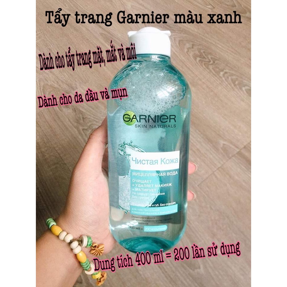 Nước tẩy trang Garnier Nga 400ml phù hợp mọi loại da