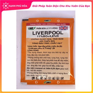 Phân Bón Lá Vi Lượng Liverpool (Anh Quốc)10ml/Gói-Chống Rụng Hoa, Trái Non( Do Thiếu Bo), Tăng Đậu Trái, Chắc Hạt