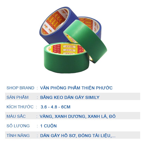 Băng keo dán gáy Simily siêu dính - băng keo đóng gáy tài liệu đủ các size THIỆN PHƯỚC