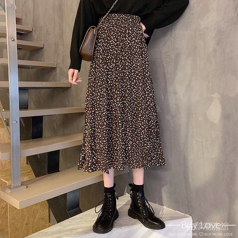 Chân Váy Midi Họa Tiết Hoa Nhún Bèo Nữ Tính C8173 | BigBuy360 - bigbuy360.vn