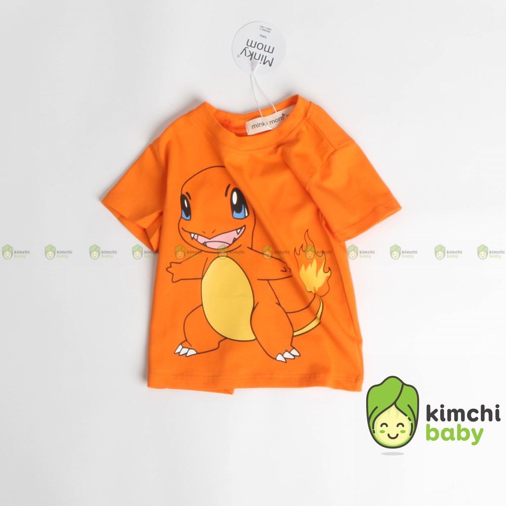 Áo Thun Bé Trai, Bé Gái Minky Mom Vải Cotton 100% Họa Tiết Pikachu Đáng Yêu, Áo Thun Cho Bé Cộc Tay MKMA2108