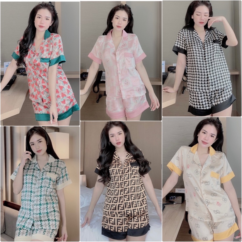 [MẪU MỚI] Bộ Pijama Lụa Cao Cấp Cánh Dơi Áo Cộc Quần Đùi Cao Cấp | BigBuy360 - bigbuy360.vn