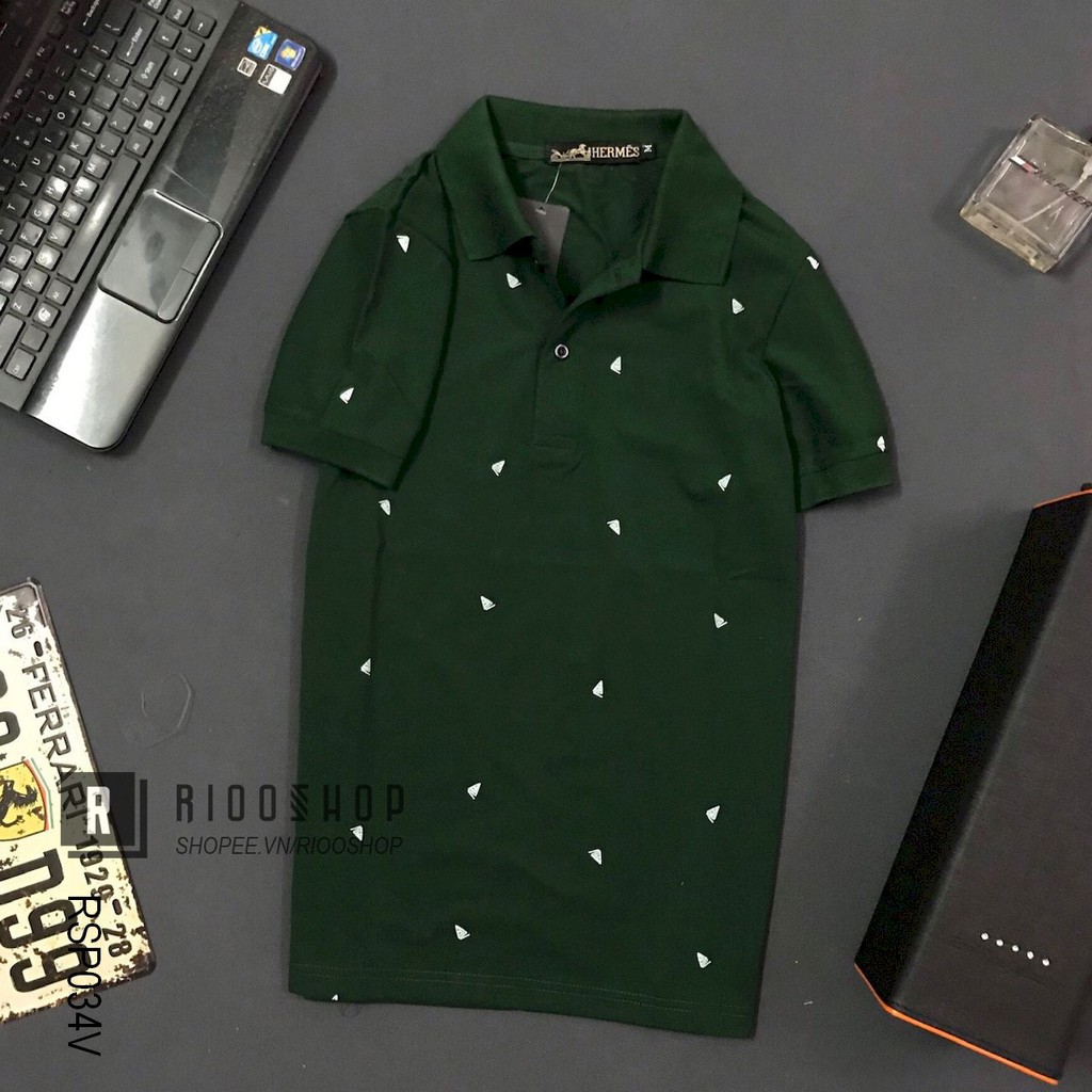 Áo thun nam có cổ họa tiết lá bay cực đẹp RSP034 - áo phông nam đẹp Riooshop | BigBuy360 - bigbuy360.vn