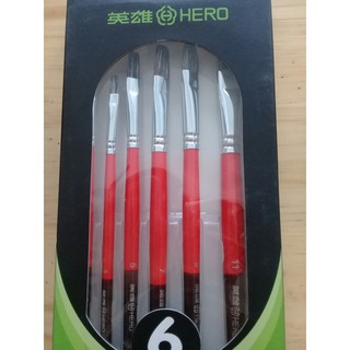 Bộ 6 Cọ Vẽ Lông Thú Hero Cao Cấp.