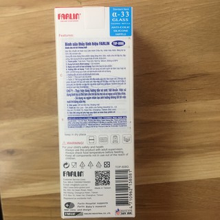 Bình sữa thủy tinh Farlin 120ml - 240ml (TOP.707G - TOP.808G)